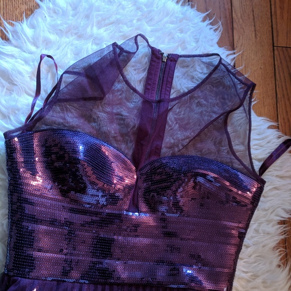 Korina Pleated Tulle Overlay Sequined Dress XS - Picture 4 of 5